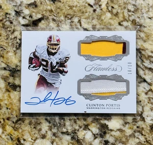 2017 Flawless Clinton Portis dual patch auto Gold SP/10 - Picture 1 of 2