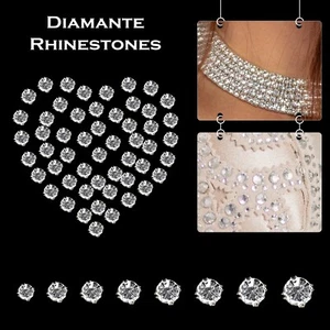50-500pcs Sew On Crystal Clear Glass Diamante Rhinestone Crafts Jewellery Making - Picture 1 of 52