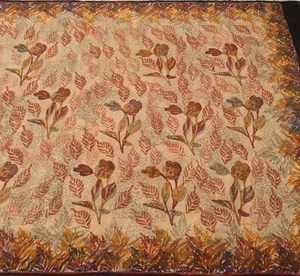 Sushila Vintage Brown Saree 100% Pure Georgette Silk Printed Floral Craft Fabric - Picture 1 of 8