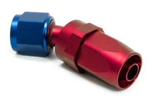 Alu Fitting Dash 4 / -4 AN / JIC 4 Anschluss 30° Blau/Rot eloxiert - Picture 1 of 5