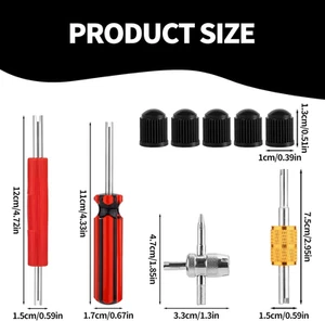 4Pcs Valve Core Removal Tool, Dual & Single Head Valve Stem Core Remover 4-Wa... - Picture 1 of 12