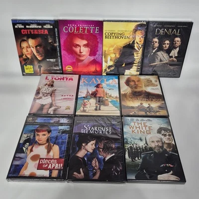 Lot of 10 Drama Movie DVDs NEW Sealed – City by the Sea Colette I Tonya Denial - Image 1 of 4