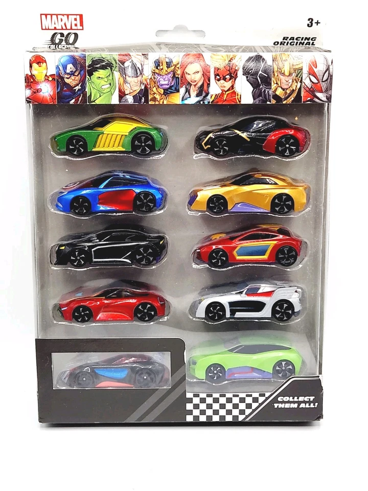 Disney Marvel Go Colección de Coches 10pk Spider-Man, Hulk, Thor *Importación Difícil de Encontrar  Foto 1 de 4