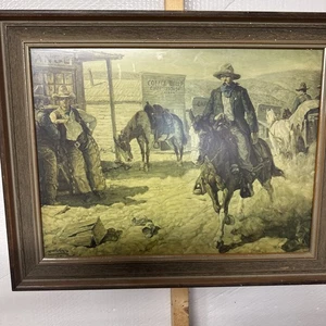 Rare Edmund F. Ward ( E.F. Ward ) Cowboy Western “ Enter The Law” Litho, Signed - Picture 1 of 10