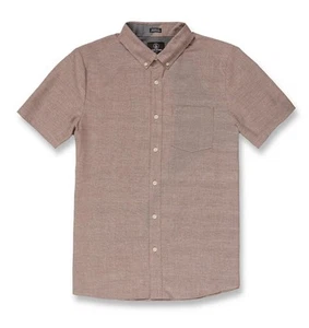 Volcom Mens Everett Oxford Modern Fit Woven Button Down Shirt Small Mahogany NWT - Picture 1 of 2