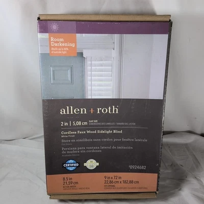 Allen + Roth - Listón ancho inalámbrico - Persiana lateral de madera sintética - Se adapta a 9" x 72" Foto 1 de 4