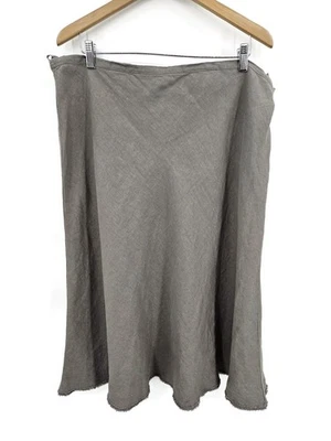 Nueva falda de lino Eileen Fisher corte sesgado para mujer XL gris humo Foto 1 de 4