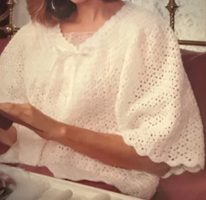 ~Crochet~Lace Bed Jacket~Pattern Only~ - Picture 1 of 2