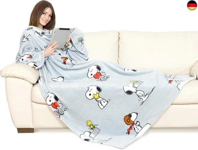 Kanguru Decke mit ärmeln, Snoopy 180x140, Sofa kuscheldecke zum anziehen mit  - Bild 1 von 4