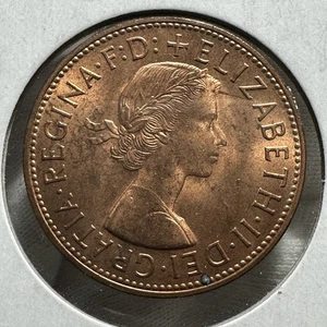 UK 1963 One Penny Coin Bronze - Picture 1 of 2