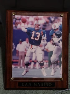 Gerahmtes Miami Delphine Dan Marino Spieler Foto Holz Wandrelief - Bild 1 von 15