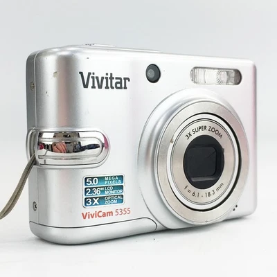 Vivitar Vivicam 5355 5.0MP Digital Camera Silver Tested - Image 1 of 4