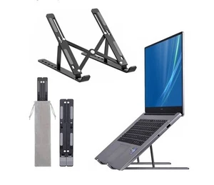 Support pour ordinateur portable en aluminium noir - Réglable en hauteur 7 LIVRAISON GRATUITE - Photo 1/5