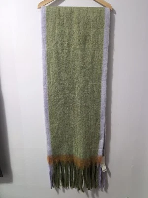 Urban Outfitters Bufanda Larga Cepillada Suave Verde Naranja Flecos Difusa 16"X 80"  Foto 1 de 4