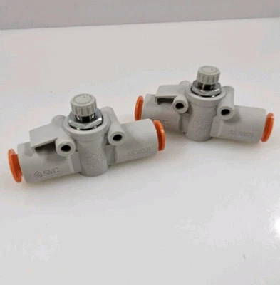 (2pk) SMC AS3002F-11 Inline Flow Control Fitting, 3/8" Tube《NEW》Priced To Sell  - Image 1 of 4