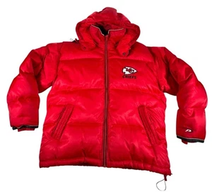 Vintage KANSAS CITY CHIEFS Coat PRO PLAYER Jacket NFL Large 1990s Puffer Down - Picture 1 of 24