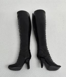 Black High Heel Knee High Doll Boots for Barbie 1/6 Scale Fashion Doll Shoes Toy - Picture 1 of 3