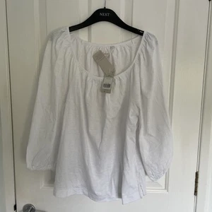Boden blouson sleeve top NEW large white - Picture 1 of 8