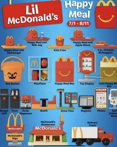 McDonald’s Happy Meal Toys 2025 Mini Lil Juego Completo 21 con NUEVA Caja de Comida Sin Usar - Imagen 1 de 6