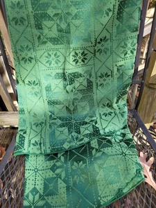 Mantel Damasco Verde 58x72 Pulgadas Ovalado Rectángulo Usado Excelente Estado  - Imagen 1 de 6