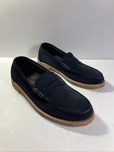 Allen Edmonds The Catalina Slip-On Suede Loafers 10.5D Navy Blue Shoe Penny Nice - Picture 1 of 18