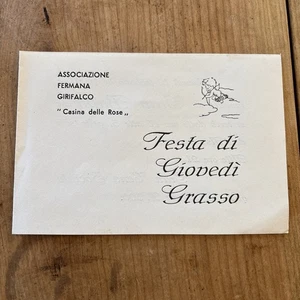 ‘50 Invito Festa Giovedì Grasso BALLO e Cena + Menù ASSOCIAZ. FERMANA GIRIFALCO - Foto 1 di 3