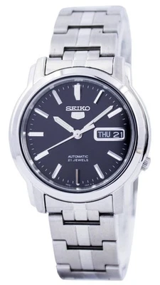Seiko 5 Automatic Stainless Steel Black Dial 21 Jewels SNKK71K1 30M Mens Watch - image 1 of 4