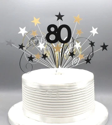 Cake Topper Decoration 18th 21st 30th 40th 50th 60th 70th 80th 90th Stars 007
