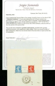 FRANCE 1927 #241 DE LUXE PROOF CERTIFICATE STRASBOURG STAMP ON STAMP -S14718 - Picture 1 of 1