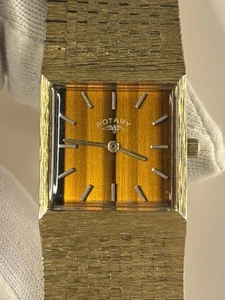 ROTARY Vintage 1970’s Men’s Manual Integrated ‘Tigers Eye’ Gold Watch - 214 - Picture 1 of 7