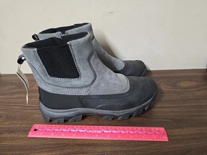 Lands End Herren Gr. 11 M Squall Reißverschluss Stiefel Schwarz/Grau Winterstiefel Isoliert - Bild 1 von 5