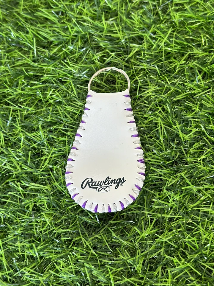 Colorado Rockies Baseball Keychain Custom MLB Purple/Silver - Image 1 of 4