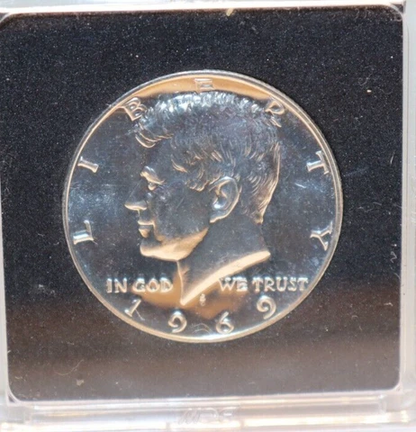 1969 S US Proof Kennedy Half 50 Cent Nice Coin Cover