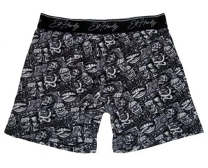 Ed Hardy Boxer Briefs Logo Band Skulls Clowns Bullets Black Sz S (28-30) NWOT - Picture 1 of 4