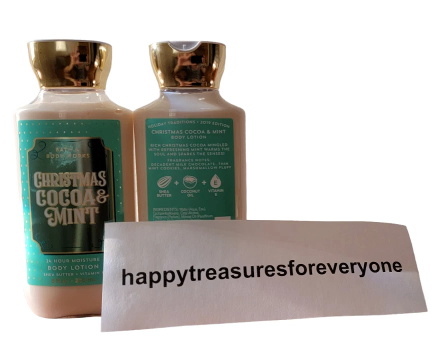 Bath & Body Works Christmas Cocoa & MINT 24hr Moisture Shea Lotion 8oz
