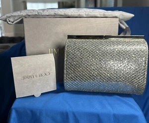 Stunning Jimmy Choo Champagne Glitter Evening Bag💜CLEAN Inside And OUT!!! - Picture 1 of 8