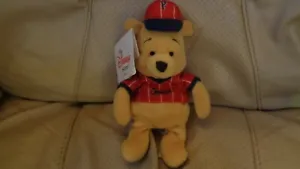 DISNEY STORE WINNIE THE POOH BASEBALL POOH  SOFT TOY PLUSH RETIRED BEANIE BNWT - Picture 1 of 4