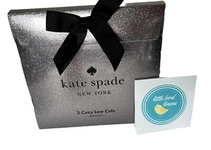 3 pc Kate Spade Womens Pink Sock Set Pink Hearts Black Low cuts NEW IN Gift Box - Picture 1 of 6