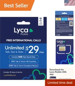 Lyca Mobile 5G/4G Prepaid SIM Card - $29 Plan with Unlimited Talk & 10GB Data - Picture 1 of 8