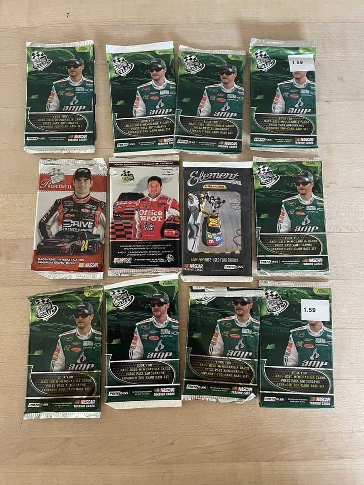 Lot Of 12 2011 PRESS PASS RETAIL Sealed Packs NASCAR TRADING CARDS - Image 1 of 3