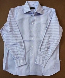 Canali  Purple Striped Men's 100% Cotton Dress Shirt. Sz 16"-41 - Picture 1 of 11