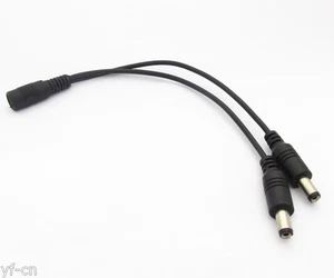 1pc DC Power Splitter Cable DC 5.5x2.1mm Female 1 to 2 Male Cord For CCTV Camera - Picture 1 of 2