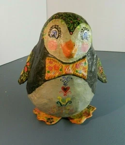 70er Jahre Ostern Pinguin Pappmaché eiförmiges Display - Bild 1 von 12
