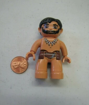Lego Duplo Cave Man Padre Prehistórico Papá 2.5" Figura Dinosaurio Barba Varado Foto 1 de 3