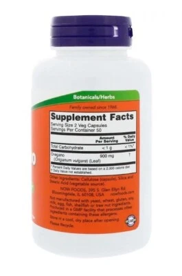 NOW FOODS OREGANO 450 MG 100 VEGETARIAN CAPSULES