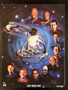 Star Trek: Deep Space Nine 12" x 16" Cast Art Print Poster by Dru Blair 1999 NEW - Picture 1 of 1