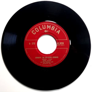 GENE AURTY - Rudolph,The Red-Nosed Reindeer - 45 RPM Columbia Records 6-375 MONO - Picture 1 of 5