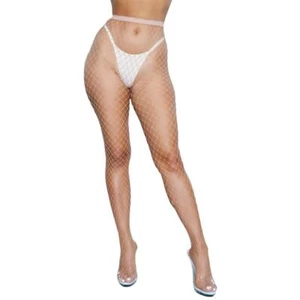 Nude Diamond Net Pantyhose Oversized Fishnet Sheer Regular or Plus Size 2303 - Picture 1 of 7