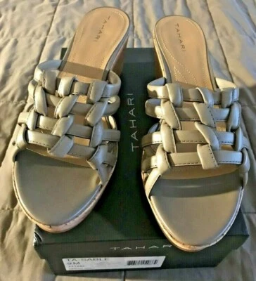 Женские сандалии Tahari Ta-Sable на танкетке размер 9 М без шнуровки Grigio серые стиль 111242 новые в коробке - Изображение 1 из 4
