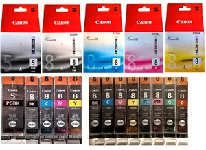 Original Canon PGI-5BK CLI-8BK CLI-8C CLI-8M CLI-8Y CLI-8R CLI-8G CLI-8PC 8PM - Bild 1 von 11